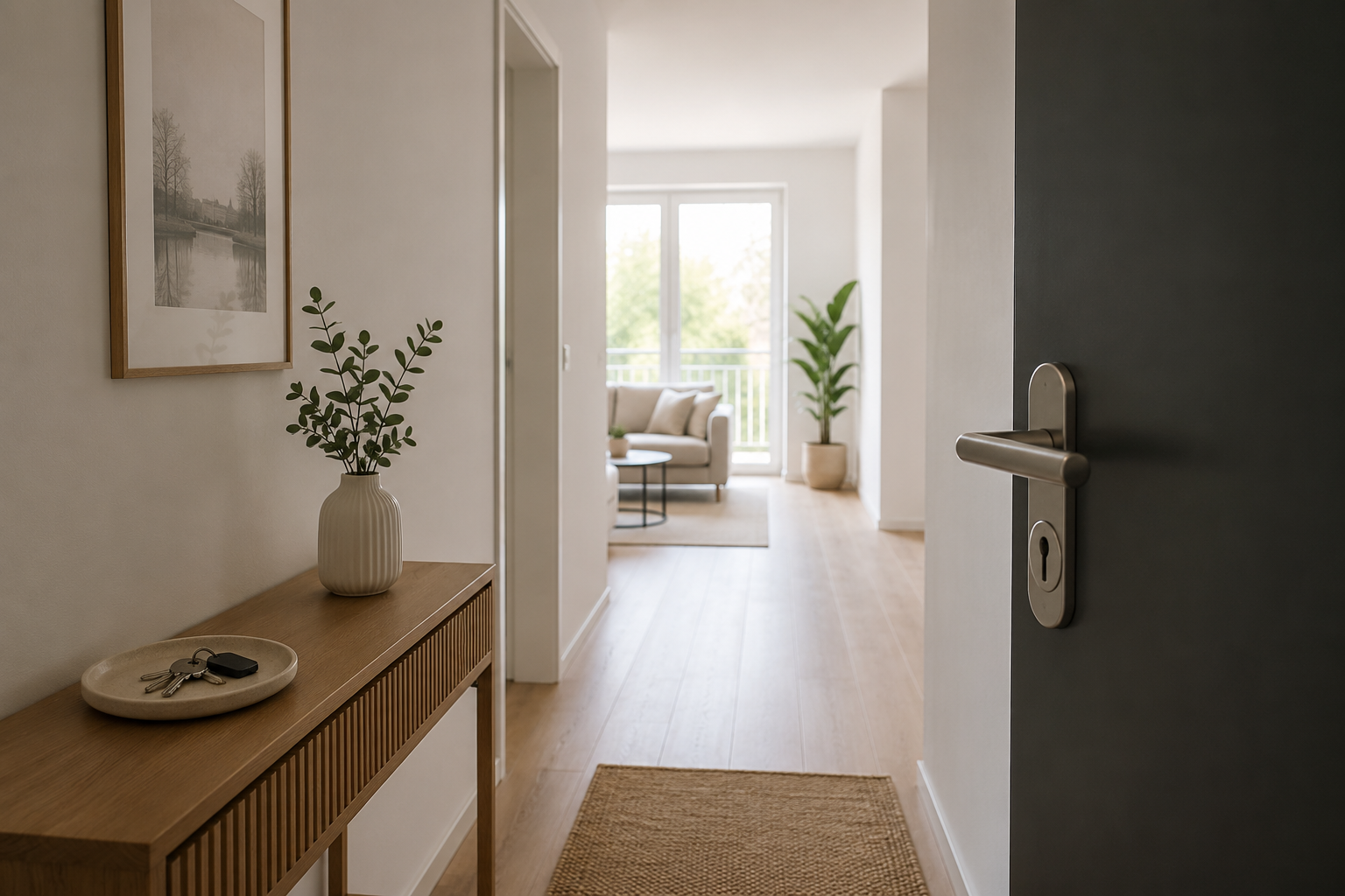Wohnungsübergabe mit Schlüssel und vorbereiteter Wohnung